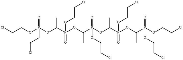 Phosphonic acid,[9-chloro-3-(2-chloroethoxy)-6-(2-chloroethyl)-1,4-dimethyl-2,5,7-trioxa-3,6-diphosphanon-1-yl]-,8-chloro-2,5-bis(2-chloroethoxy)-1,4-dimethyl-3,6-dioxa-2,5-diphosphaoct-1-yl-2-chloroethylester,P,P',P'',P'''-tetraoxide Structure