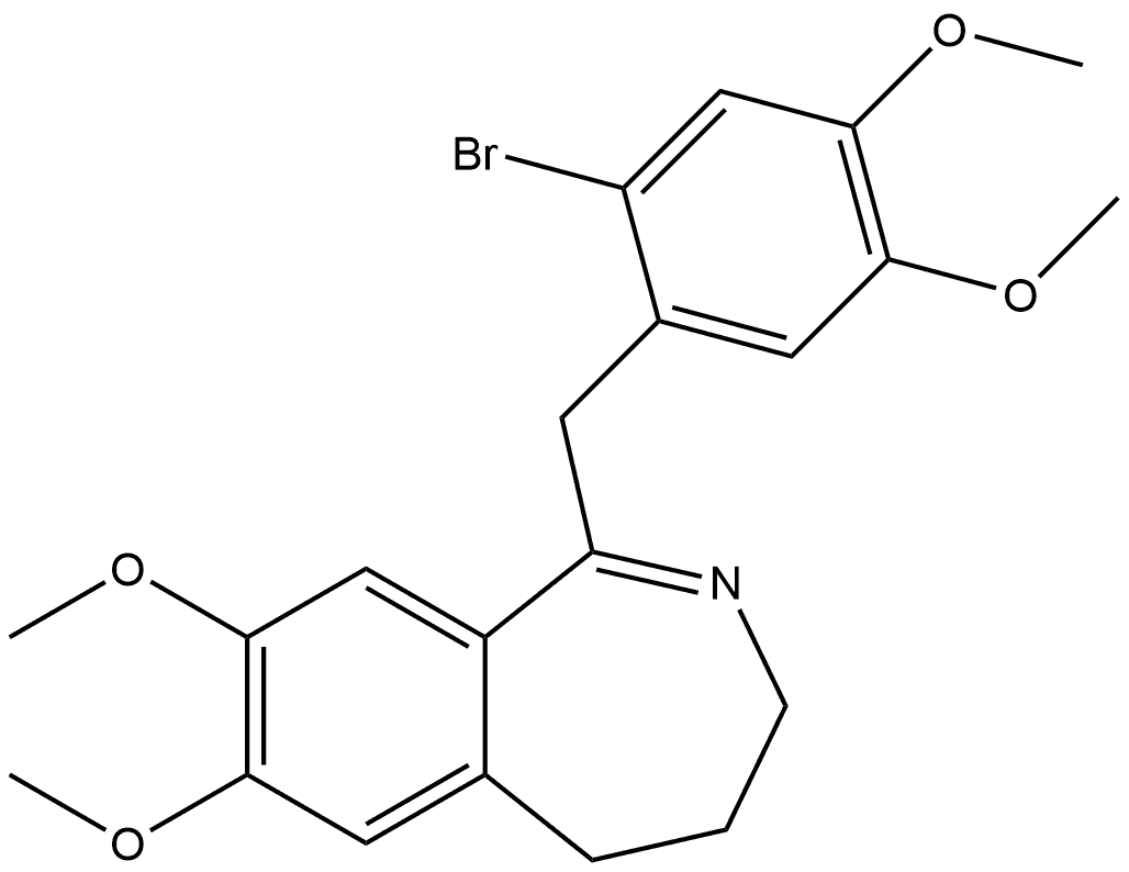 1-(2-bromo-4,5-dimethoxybenzyl)-7,8-dimethoxy-4,5-dihydro-3H-benzo[c]azepine 구조식 이미지