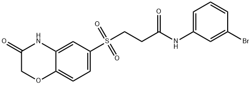 Propanamide, N-(3-bromophenyl)-3-[(3,4-dihydro-3-oxo-2H-1,4-benzoxazin-6-yl)sulfonyl]- Structure