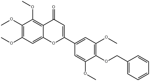 4H-1-Benzopyran-4-one, 2-[3,5-dimethoxy-4-(phenylmethoxy)phenyl]-5,6,7-trimethoxy- Structure
