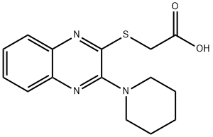 Acetic acid, 2-[[3-(1-piperidinyl)-2-quinoxalinyl]thio]- Structure