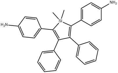 Benzenamine, 4,4'-(1,1-dimethyl-3,4-diphenylsilacyclopenta-2,4-diene-2,5-diyl)bis- (9CI) Structure