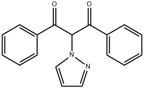 1,?3-?Propanedione, 1,?3-?diphenyl-?2-?(1H-?pyrazol-?1-?yl)?- 구조식 이미지