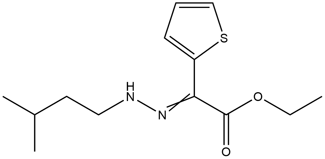 2-Thiopheneacetic acid, α-[2-(3-methylbutyl)hydrazinylidene]-, ethyl ester Structure