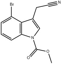 1H-Indole-1-carboxylic acid, 4-bromo-3-(cyanomethyl)-, methyl ester Structure