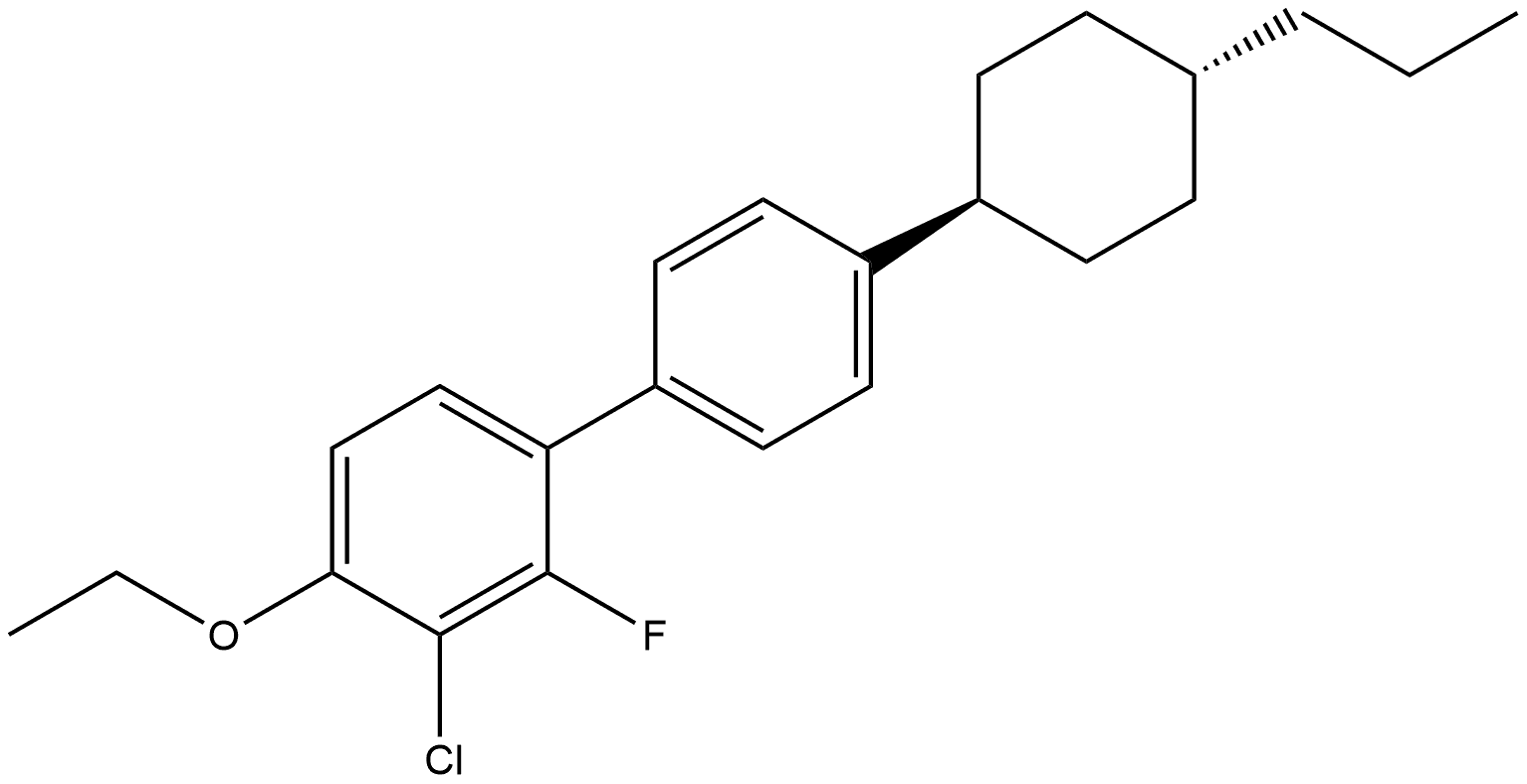 3-Chloro-4-ethoxy-2-fluoro-4′-(trans-4-propylcyclohexyl)-1,1′-biphenyl Structure