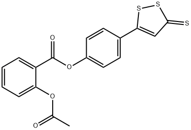 Benzoic acid, 2-(acetyloxy)-, 4-(3-thioxo-3H-1,2-dithiol-5-yl)phenyl ester Structure