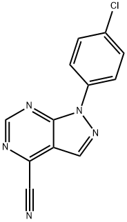 1-(4-Chlorophenyl)-1H-pyrazolo[3,4-d]pyrimidine-4-carbonitrile 구조식 이미지