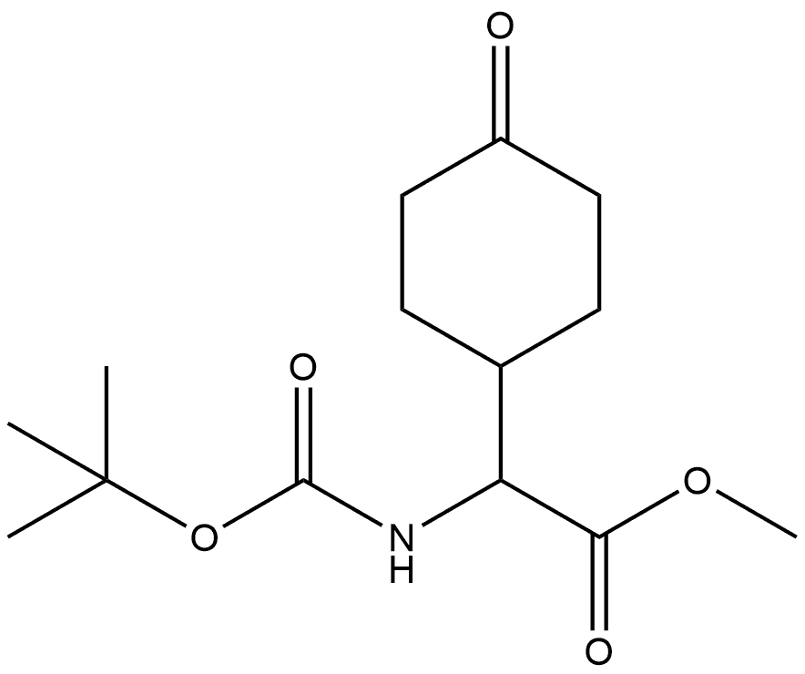 Cyclohexaneacetic acid, α-[[(1,1-dimethylethoxy)carbonyl]amino]-4-oxo-, methyl ester Structure