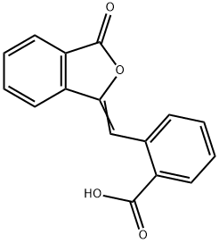 Benzoic acid, 2-[(3-oxo-1(3H)-isobenzofuranylidene)methyl]- Structure