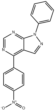 4-(4-Nitrophenyl)-1-phenyl-1H-pyrazolo[3,4-d]pyrimidine 구조식 이미지