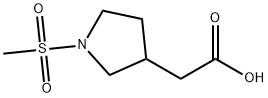 3-Pyrrolidineacetic acid, 1-(methylsulfonyl)- Structure