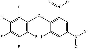 Benzene, 1,2,3,4,5-pentafluoro-6-(2-iodo-4,6-dinitrophenoxy)- 구조식 이미지
