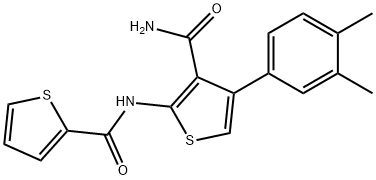 4-(3,4-Dimethylphenyl)-2-[(2-thienylcarbonyl)amino]-3-thiophenecarboxamide 구조식 이미지