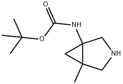 Carbamic acid, (5-methyl-3-azabicyclo[3.1.0]hex-1-yl)-, 1,1-dimethylethyl ester 구조식 이미지