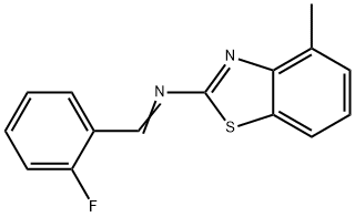 2-Benzothiazolamine, N-[(2-fluorophenyl)methylene]-4-methyl- Structure