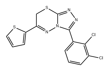 7H-1,2,4-Triazolo[3,4-b][1,3,4]thiadiazine, 3-(2,3-dichlorophenyl)-6-(2-thienyl)- Structure