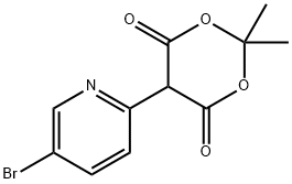 1,3-Dioxane-4,6-dione, 5-(5-bromo-2-pyridinyl)-2,2-dimethyl- Structure