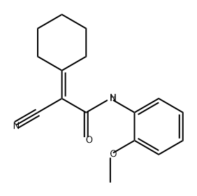 Acetamide, 2-cyano-2-cyclohexylidene-N-(2-methoxyphenyl)- Structure