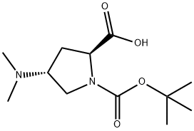 1,2-Pyrrolidinedicarboxylic acid, 4-(dimethylamino)-, 1-(1,1-dimethylethyl) ester, (2S,4R)- Structure