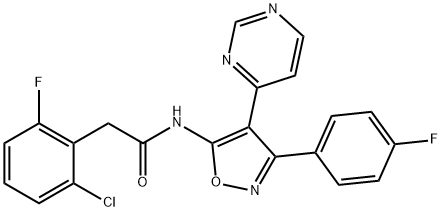 Benzeneacetamide, 2-chloro-6-fluoro-N-[3-(4-fluorophenyl)-4-(4-pyrimidinyl)-5-isoxazolyl]- Structure