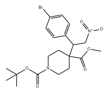 1,4-Piperidinedicarboxylic acid, 4-[1-(4-bromophenyl)-2-nitroethyl]-, 1-(1,1-dimethylethyl) 4-methyl ester Structure