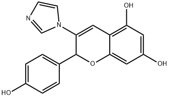 2-(4-Hydroxyphenyl)-3-(1H-imidazol-1-yl)-2H-chromene-5,7-diol Structure