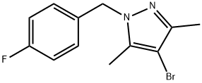 4-Bromo-1-(4-fluorobenzyl)-3,5-dimethyl-1H-pyrazole 구조식 이미지