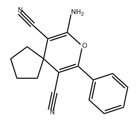 8-Oxaspiro[4.5]deca-6,9-diene-6,10-dicarbonitrile, 7-amino-9-phenyl- Structure