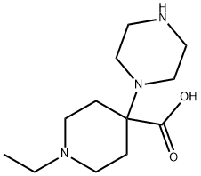 4-Piperidinecarboxylic acid, 1-ethyl-4-(1-piperazinyl)- Structure