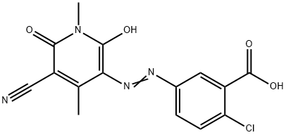 Benzoic acid, 2-?chloro-?5-?[2-?(5-?cyano-?1,?6-?dihydro-?2-?hydroxy-?1,?4-?dimethyl-?6-?oxo-?3-?pyridinyl)?diazenyl]?- Structure