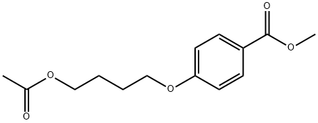 Benzoic acid, 4-[4-(acetyloxy)butoxy]-, methyl ester Structure