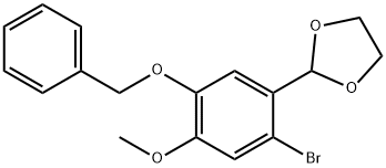 1,3-Dioxolane, 2-[2-bromo-4-methoxy-5-(phenylmethoxy)phenyl]- Structure