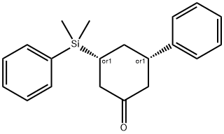 Cis-3-(dimethyl(phenyl)silyl)-5-phenylcyclohexanone 구조식 이미지