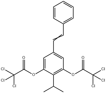 Acetic acid, trichloro-, 2-(1-methylethyl)-5-(2-phenylethenyl)-1,3-phenylene ester Structure