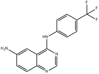 N4-(4-(Trifluoromethyl)phenyl)quinazoline-4,6-diamine 구조식 이미지