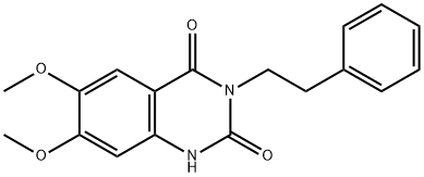 2,4(1H,3H)-Quinazolinedione, 6,7-dimethoxy-3-(2-phenylethyl)- Structure