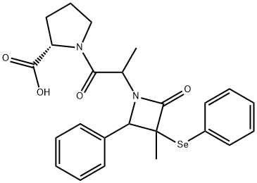 L-Proline, 1-2-3-methyl-2-oxo-4-phenyl-3-(phenylseleno)-1-azetidinyl-1-oxopropyl- Structure