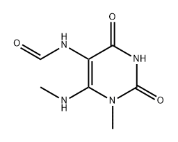 Formamide, N-[1,2,3,4-tetrahydro-1-methyl-6-(methylamino)-2,4-dioxo-5-pyrimidinyl]- 구조식 이미지