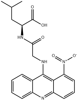 (S)-4-Methyl-2-(2-((1-nitroacridin-9-yl)amino)acetamido)pentanoic acid Structure