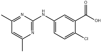 Benzoic acid, 2-chloro-5-[(4,6-dimethyl-2-pyrimidinyl)amino]- Structure