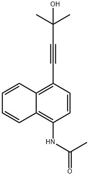 N-(4-(3-Hydroxy-3-methylbut-1-yn-1-yl)naphthalen-1-yl)acetamide 구조식 이미지