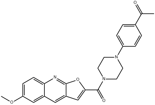 Ethanone, 1-[4-[4-[(6-methoxyfuro[2,3-b]quinolin-2-yl)carbonyl]-1-piperazinyl]phenyl]- 구조식 이미지