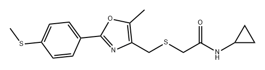 Acetamide, N-cyclopropyl-2-[[[5-methyl-2-[4-(methylthio)phenyl]-4-oxazolyl]methyl]thio]- Structure