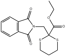 2-[(1,3-Dihydro-1,3-dioxo-2H-isoindol-2-yl)methyl]-1,3-dithiane-2-carboxylic acid ethyl ester Structure