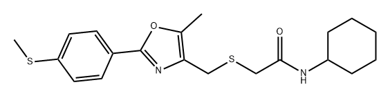 Acetamide, N-cyclohexyl-2-[[[5-methyl-2-[4-(methylthio)phenyl]-4-oxazolyl]methyl]thio]- Structure