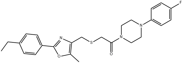 Ethanone, 2-[[[2-(4-ethylphenyl)-5-methyl-4-oxazolyl]methyl]thio]-1-[4-(4-fluorophenyl)-1-piperazinyl]- Structure