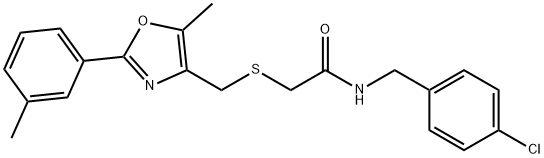 Acetamide, N-[(4-chlorophenyl)methyl]-2-[[[5-methyl-2-(3-methylphenyl)-4-oxazolyl]methyl]thio]- Structure