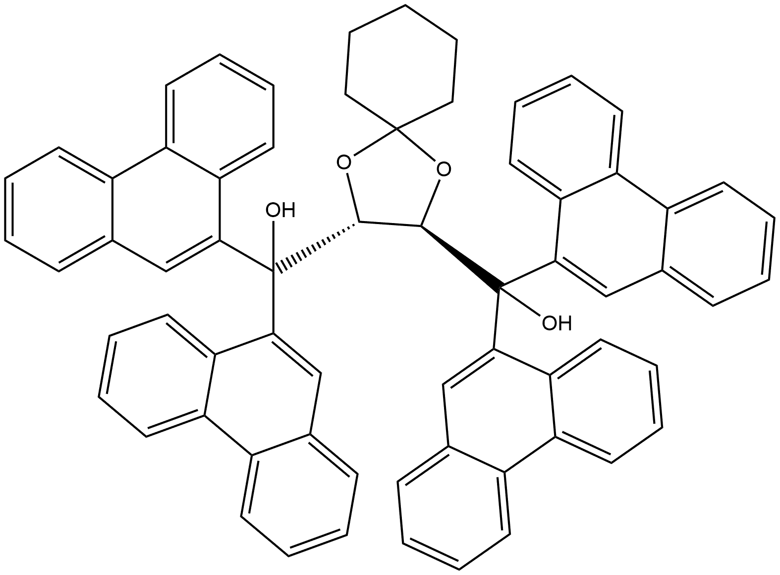 (2R,3R)-α2,α2,α3,α3-Tetra-9-phenanthrenyl-1,4-dioxaspiro[4.5]decane-2,3-dimethanol Structure