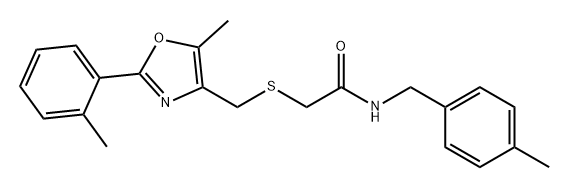 Acetamide, 2-[[[5-methyl-2-(2-methylphenyl)-4-oxazolyl]methyl]thio]-N-[(4-methylphenyl)methyl]- Structure
